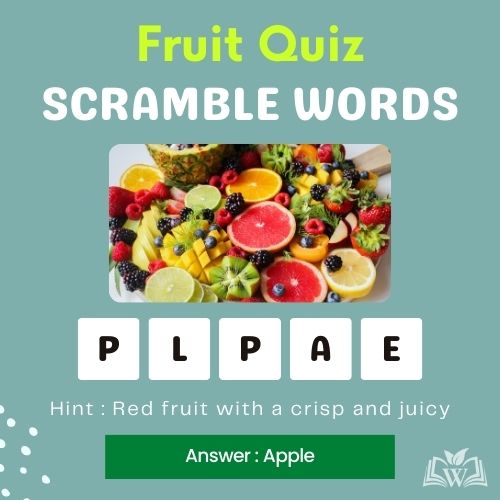 Guess the scramble words Fruit