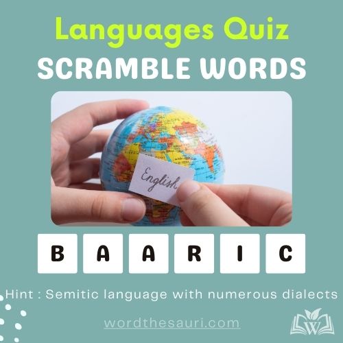 Guess the scramble words Languages
